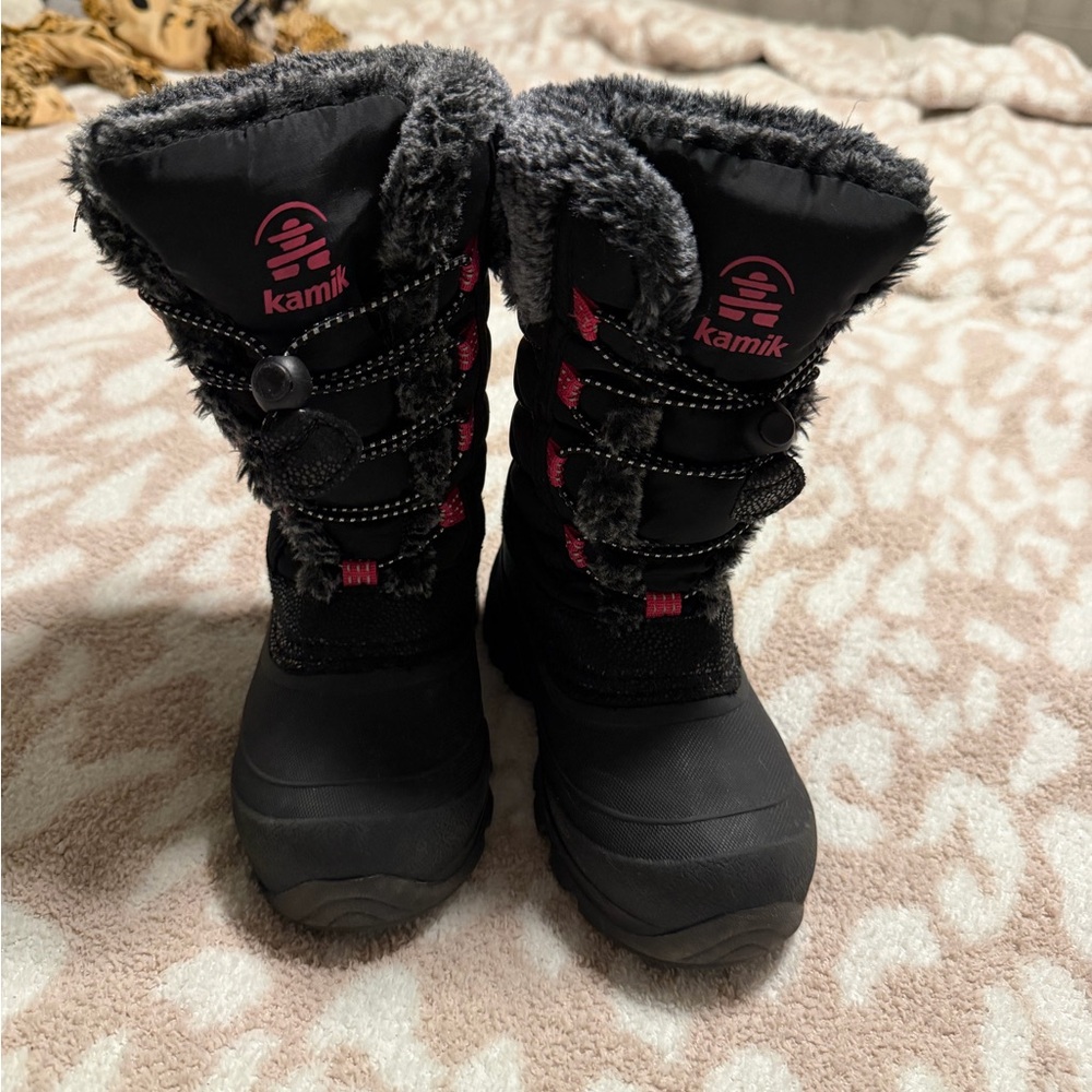 Kamik Kids' Black and Pink Snow Boots